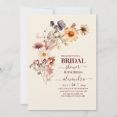Invitation Fête des mariées Fleur sauvage Boho Automne (Devant)