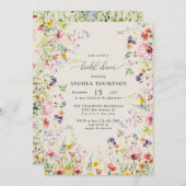 Invitation Fête des mariées Fleur sauvage Boho Chic (Devant / Derrière)