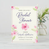 Invitation Fête des mariées Fleur sauvage Boho Chic Watercolo (Debout devant)