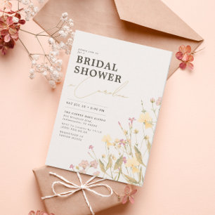 Invitation Fête des mariées Fleur sauvage Boho Delicate