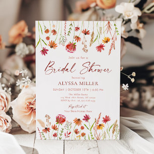 Invitation Fête des mariées Fleur sauvage Boho Fall