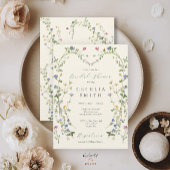 Invitation Fête des mariées fleur sauvage Boho Floral Frame