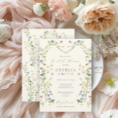 Invitation Fête des mariées fleur sauvage Boho Floral Frame