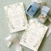 Invitation Fête des mariées fleur sauvage Boho Floral Frame