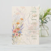 Invitation Fête des mariées fleur sauvage BOHO imprimé ou num (Debout devant)