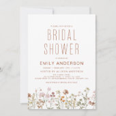 Invitation Fête des mariées Fleur sauvage Boho moderne élégan (Devant)