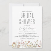 Invitation Fête des mariées Fleur sauvage Boho moderne élégan (Devant)