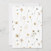 Invitation Fête des mariées Fleur sauvage Boho moderne élégan (Dos)