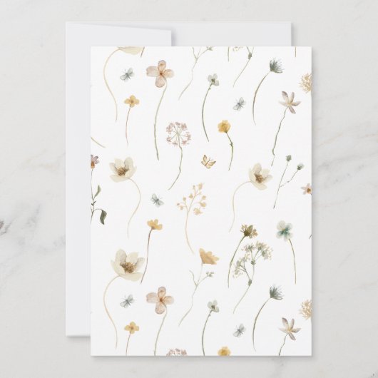 Invitation Fête des mariées Fleur sauvage Boho moderne élégan (Dos)