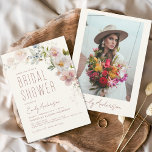 Invitation Fête des mariées Fleur sauvage Boho moderne Photo<br><div class="desc">Vous cherchez une invitation parfaite pour donner le ton à votre prochaine douche de nuptiale sur le thème des fleurs sauvages ? Notre invitation à la douche nuptiale fleur sauvage aquarelle est le choix parfait! Avec une belle aquarelle design de fleurs sauvages délicats dans des teintes douces et romantiques, cette...</div>