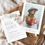 Invitation Fête des mariées Fleur sauvage Boho moderne Photo<br><div class="desc">Vous cherchez une invitation parfaite pour donner le ton à votre prochaine douche de nuptiale sur le thème des fleurs sauvages ? Notre invitation à la douche nuptiale fleur sauvage aquarelle est le choix parfait! Avec une belle aquarelle design de fleurs sauvages délicats dans des teintes douces et romantiques, cette...</div>