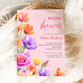 Invitation Fête des mariées Fleur sauvage Boho rose floral