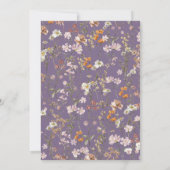 Invitation Fête des mariées Fleur sauvage Boho violet élégant (Dos)