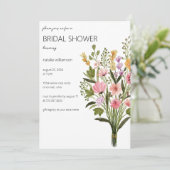 Invitation Fête des mariées fleur sauvage Bouquet (Debout devant)