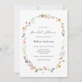 Invitation Fête des mariées fleur sauvage Champagne (Devant)