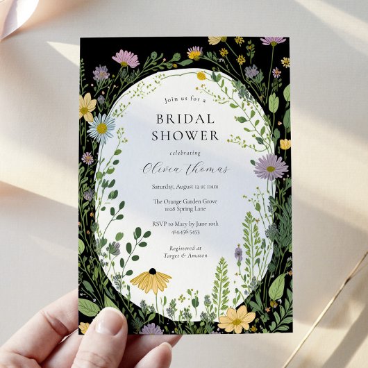 Invitation Fête des mariées Fleur sauvage Chic Boho