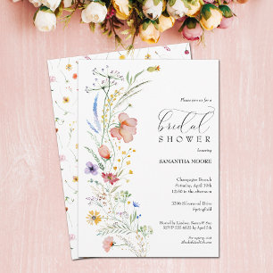 Invitation Fête des mariées Fleur sauvage Chic Boho