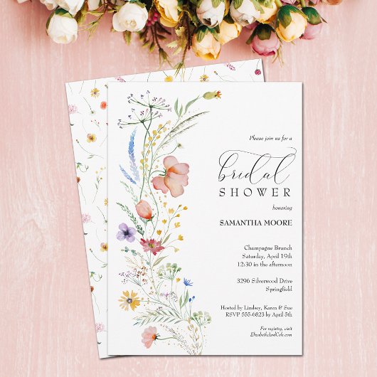 Invitation Fête des mariées Fleur sauvage Chic Boho