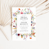 Invitation Fête des mariées Fleur sauvage colorée