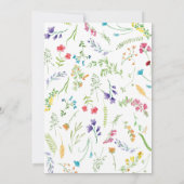 Invitation Fête des mariées Fleur sauvage couleur aquarelle (Dos)
