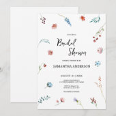 Invitation Fête des mariées Fleur sauvage d'aquarelle du jard (Devant / Derrière)