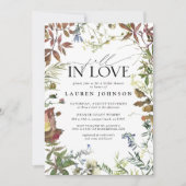 Invitation Fête des mariées Fleur sauvage d'aquarelle Fall In (Devant)