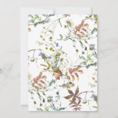 Invitation Fête des mariées Fleur sauvage d'aquarelle Fall In (Dos)