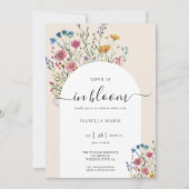 Invitation Fête des mariées Fleur sauvage d'aquarelle moderne (Devant)