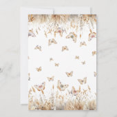 Invitation Fête des mariées Fleur sauvage d'aquarelle papillo (Dos)