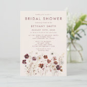 Invitation Fête des mariées Fleur sauvage d'automne (Debout devant)