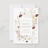 Invitation Fête des mariées fleur sauvage de cadre végétal (Devant)