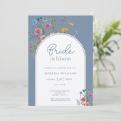 Invitation Fête des mariées Fleur sauvage de couleur aquarell (Debout devant)