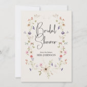 Invitation Fête des mariées Fleur sauvage de couleur beige ru (Devant)