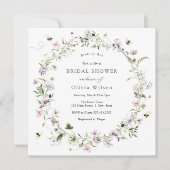 Invitation Fête des mariées Fleur sauvage de la mariée à Bee  (Devant)