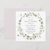 Invitation Fête des mariées Fleur sauvage de la mariée à Bee (Devant / Derrière)