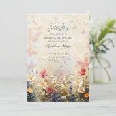 Invitation Fête des mariées Fleur sauvage de la pêche du papi (Debout devant)