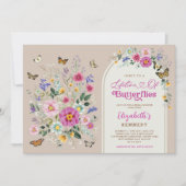 Invitation Fête des mariées Fleur sauvage de la vie des papil (Devant)
