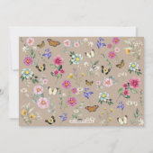 Invitation Fête des mariées Fleur sauvage de la vie des papil (Dos)