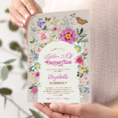 Invitation Fête des mariées Fleur sauvage de la vie des papil