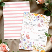 Invitation Fête des mariées Fleur sauvage de la vie des papil