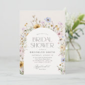 Invitation Fête des mariées Fleur sauvage de printemps (Debout devant)