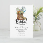 Invitation Fête des mariées Fleur sauvage des bottes de fille (Debout devant)