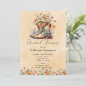 Invitation Fête des mariées Fleur sauvage des bottes de fille (Debout devant)