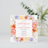 Invitation Fête des mariées Fleur sauvage des fleurs du print (Debout devant)