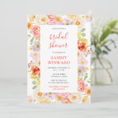 Invitation Fête des mariées Fleur sauvage des fleurs du print (Debout devant)