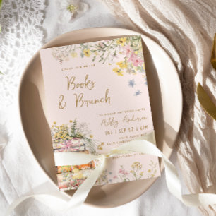 Invitation Fête des mariées Fleur sauvage du livre & Brunch