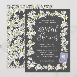 Invitation Fête des mariées Fleur sauvage Edelweiss Moody Cha