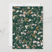 Invitation Fête des mariées Fleur sauvage Emerald Green Boho (Dos)