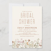 Invitation Fête des mariées Fleur sauvage en terre cuite Boho (Devant)