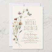 Invitation Fête des mariées Fleur sauvage en terre cuite Boho (Devant)